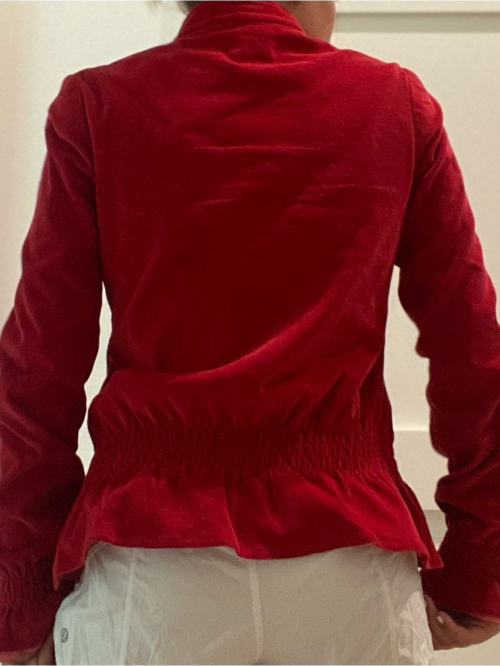 Sweetees Red Velvet Peplum Jacket Top